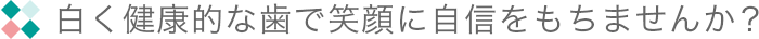 白く健康的な歯で笑顔に自信